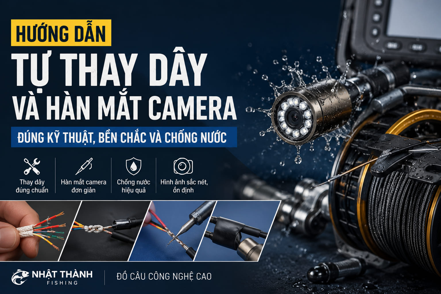 Cần câu camera: Hướng dẫn tự thay dây và hàn mắt camera đúng kỹ thuật, bền chắc và chống nước